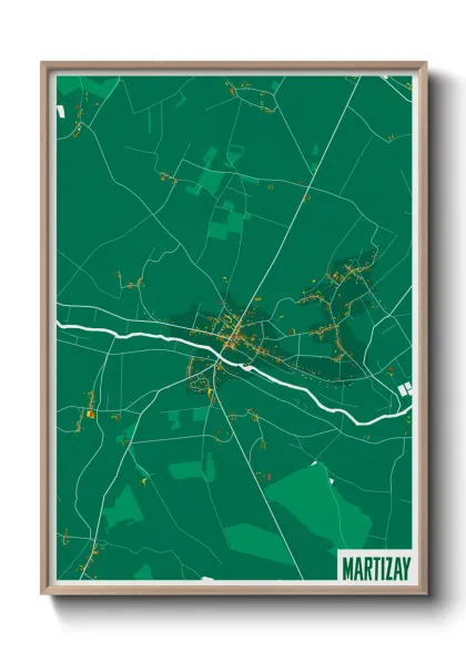 Une affiche de carte sur Martizay