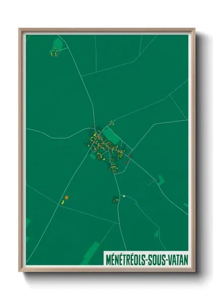 Une affiche de carte sur Ménétréols-sous-Vatan