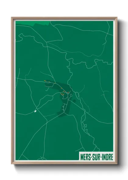 Une affiche de carte sur Mers-sur-Indre