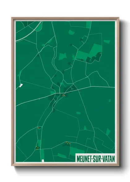 Une affiche de carte sur Meunet-sur-Vatan