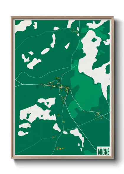 Une affiche de carte sur Migné