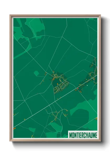 Une affiche de carte sur Montierchaume