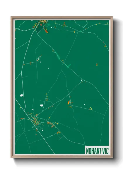 Une affiche de carte sur Nohant-Vic