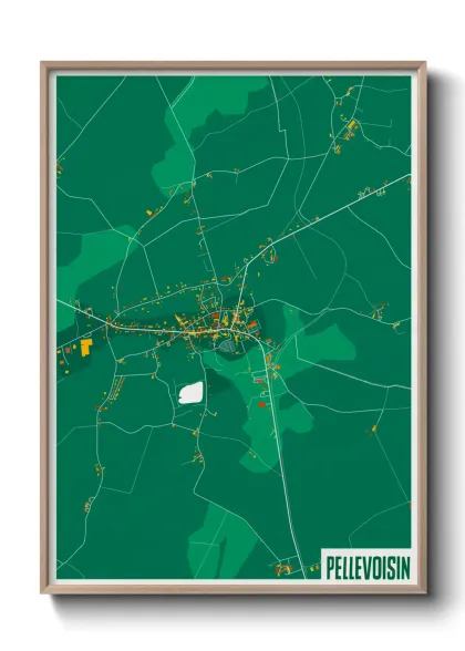 Une affiche de carte sur Pellevoisin