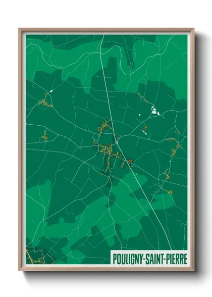 Une affiche de carte sur Pouligny-Saint-Pierre