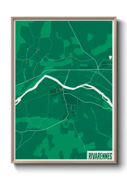 Une affiche de carte sur Rivarennes