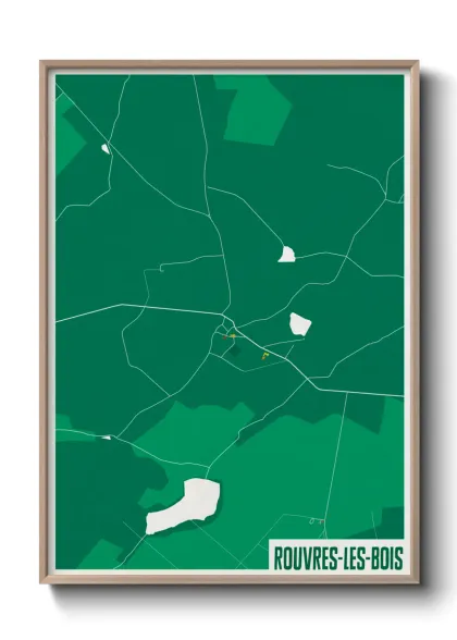 Une affiche de carte sur Rouvres-les-Bois