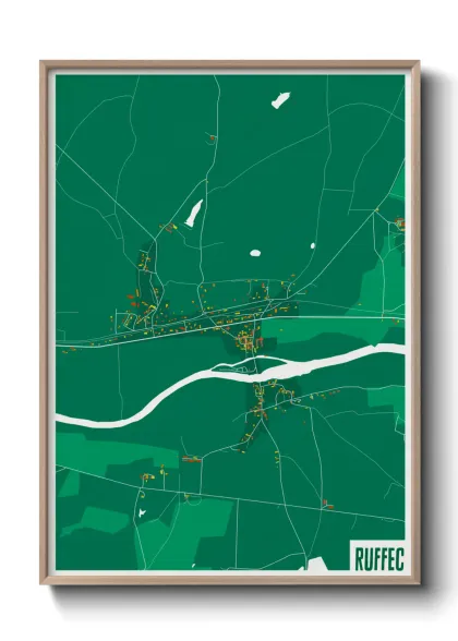 Une affiche de carte sur Ruffec
