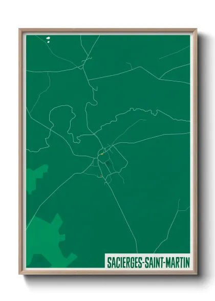 Une affiche de carte sur Sacierges-Saint-Martin