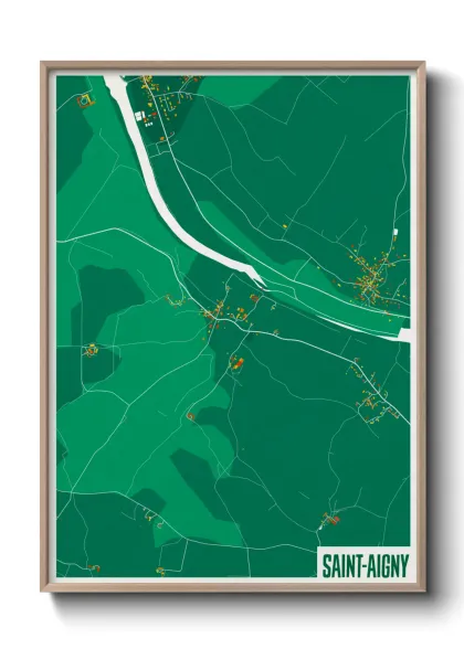 Une affiche de carte sur Saint-Aigny