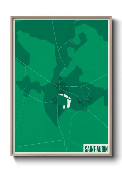 Une affiche de carte sur Saint-Aubin