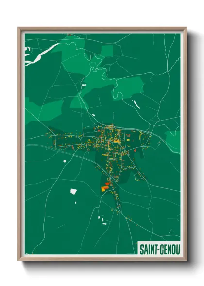 Une affiche de carte sur Saint-Genou