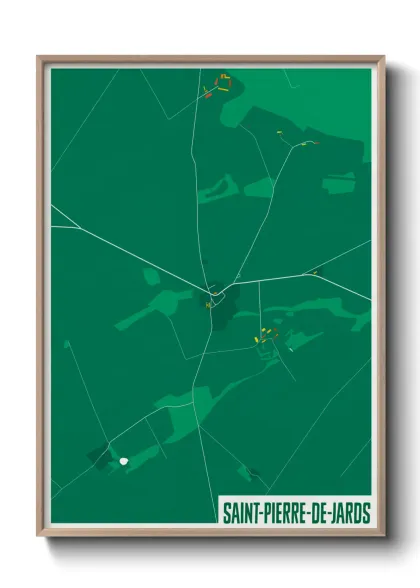 Une affiche de carte sur Saint-Pierre-de-Jards