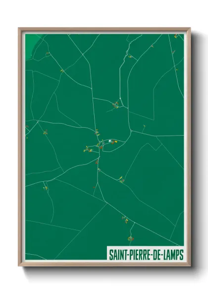 Une affiche de carte sur Saint-Pierre-de-Lamps