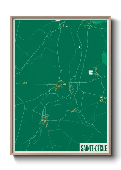 Une affiche de carte sur Sainte-Cécile