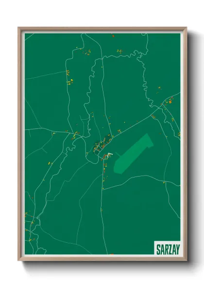 Une affiche de carte sur Sarzay