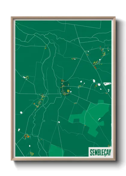 Une affiche de carte sur Sembleçay