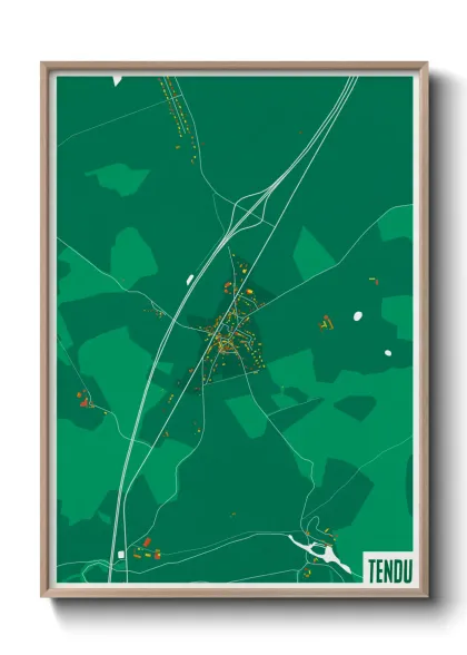 Une affiche de carte sur Tendu