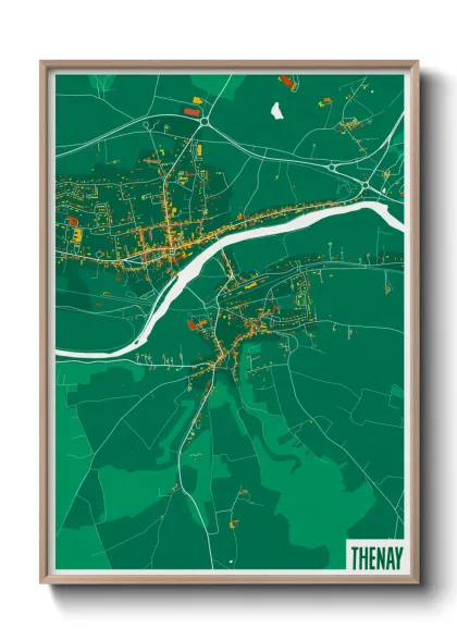 Une affiche de carte sur Thenay
