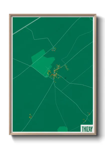 Une affiche de carte sur Thizay