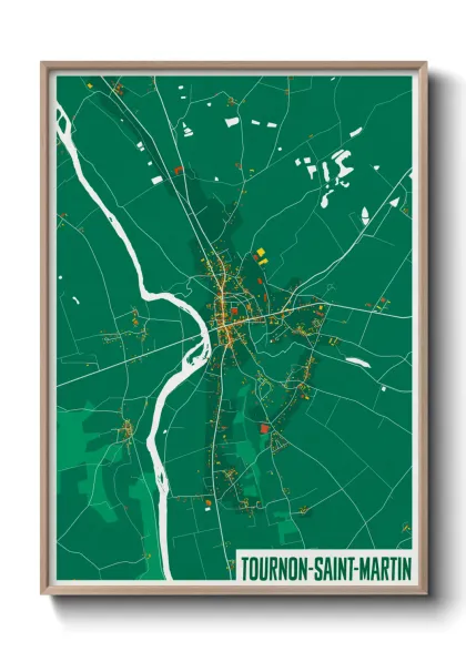 Une affiche de carte sur Tournon-Saint-Martin