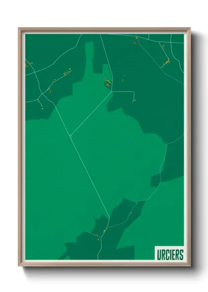 Une affiche de carte sur Urciers
