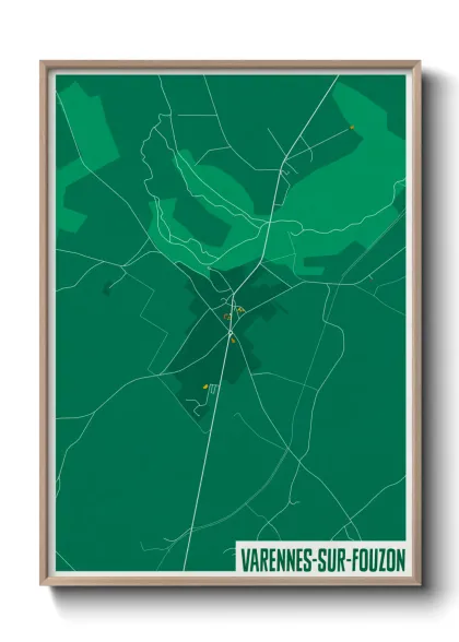 Une affiche de carte sur Varennes-sur-Fouzon