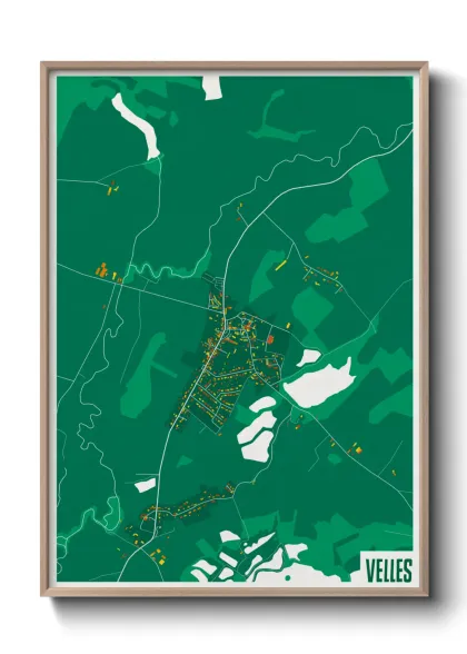 Une affiche de carte sur Velles