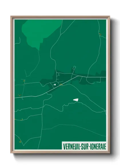 Une affiche de carte sur Verneuil-sur-Igneraie