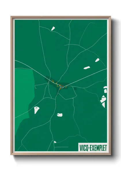 Une affiche de carte sur Vicq-Exemplet