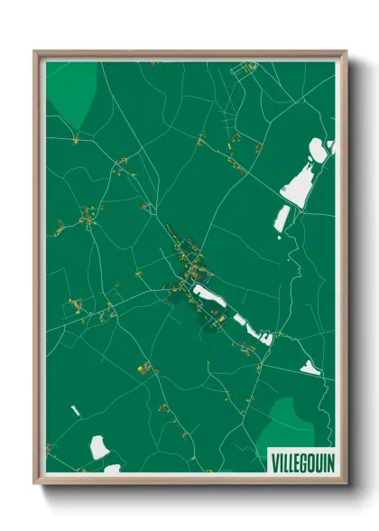 Une affiche de carte sur Villegouin