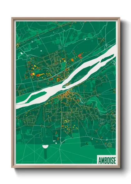 Une affiche de carte sur Amboise