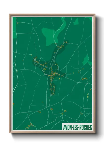Une affiche de carte sur Avon-les-Roches