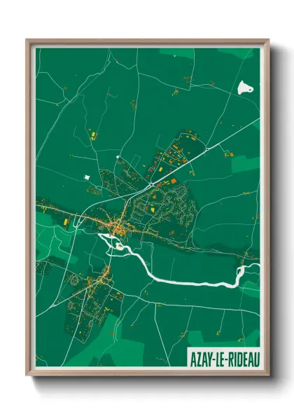 Une affiche de carte sur Azay-le-Rideau