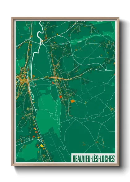 Une affiche de carte sur Beaulieu-lès-Loches