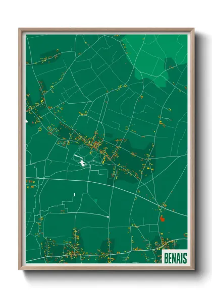Une affiche de carte sur Benais