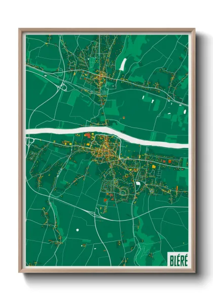 Une affiche de carte sur Bléré