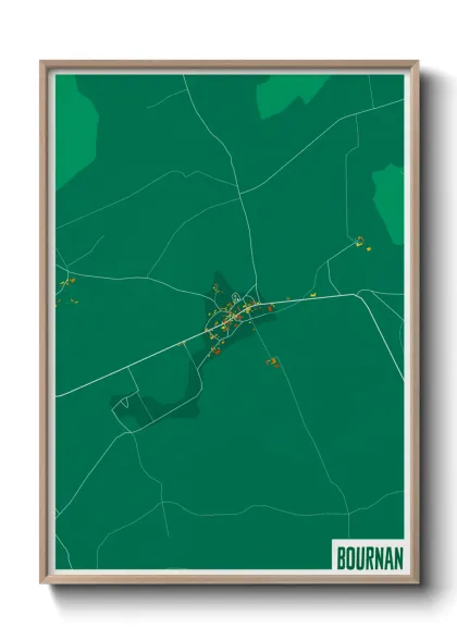 Une affiche de carte sur Bournan