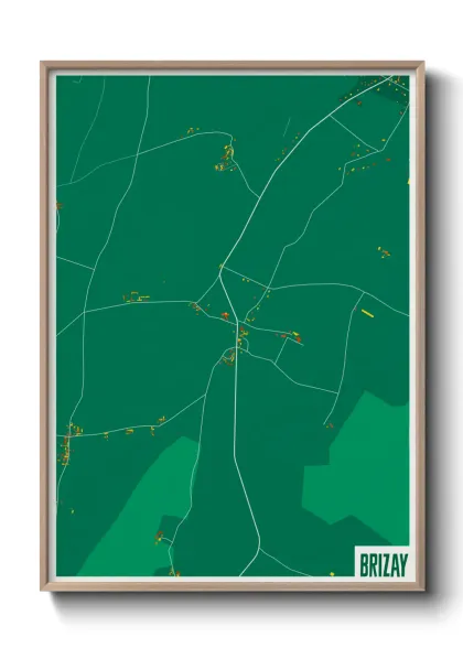 Une affiche de carte sur Brizay