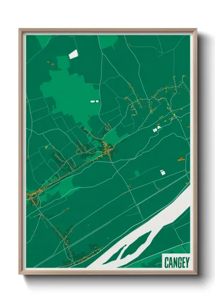 Une affiche de carte sur Cangey