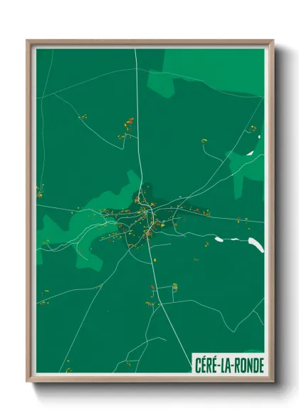 Une affiche de carte sur Céré-la-Ronde