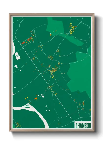 Une affiche de carte sur Chambon