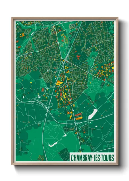 Une affiche de carte sur Chambray-lès-Tours