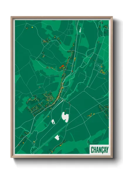 Une affiche de carte sur Chançay