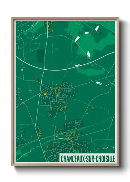 Une affiche de carte sur Chanceaux-sur-Choisille