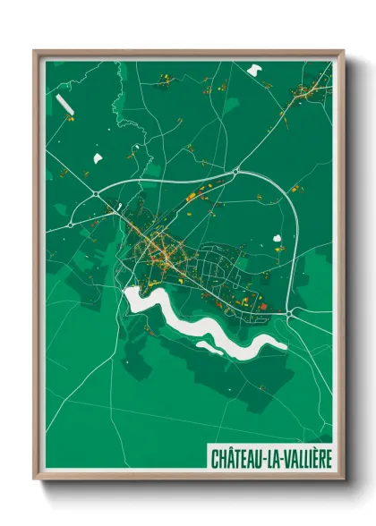 Une affiche de carte sur Château-la-Vallière