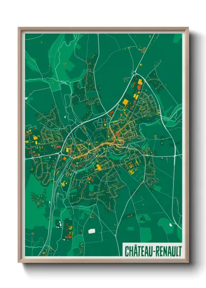 Une affiche de carte sur Château-Renault