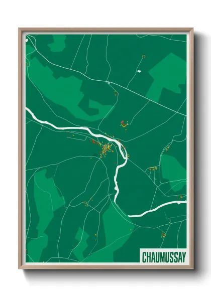 Une affiche de carte sur Chaumussay