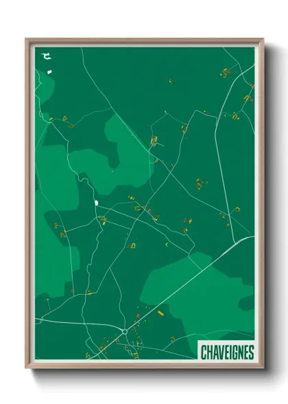 Une affiche de carte sur Chaveignes