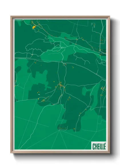 Une affiche de carte sur Cheillé
